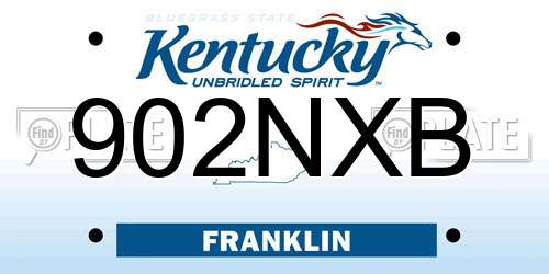 902NXB Kentucky License Plate