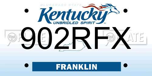 902RFX Kentucky License Plate
