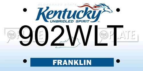902WLT Kentucky License Plate