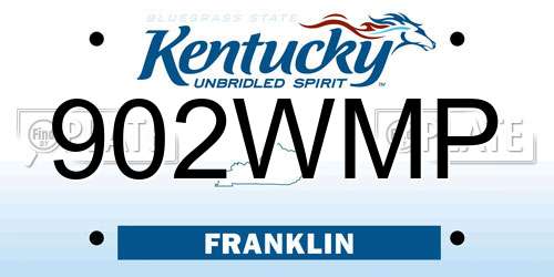 902WMP Kentucky License Plate