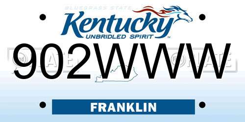 902WWW Kentucky License Plate