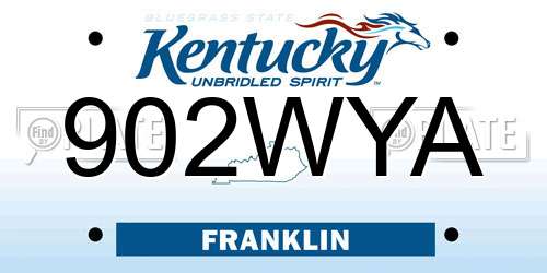 902WYA Kentucky License Plate