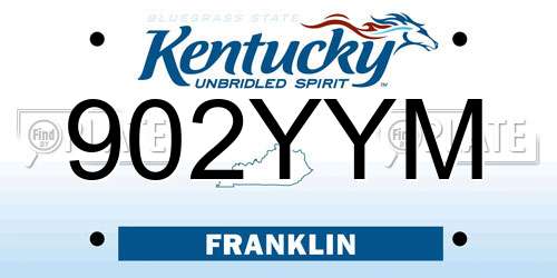 902YYM Kentucky License Plate