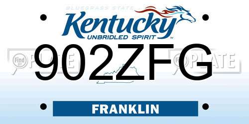 902ZFG Kentucky License Plate