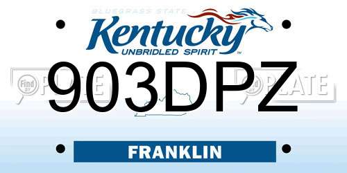 903DPZ Kentucky License Plate