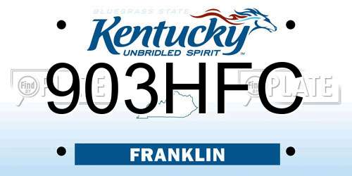 903HFC Kentucky License Plate