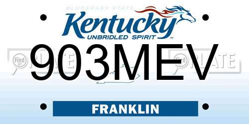 903MEV Kentucky License Plate