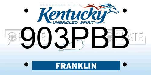 903PBB Kentucky License Plate