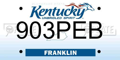 903PEB Kentucky License Plate