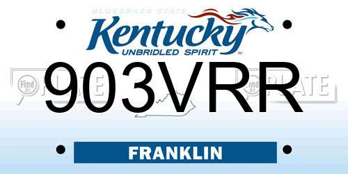 903VRR Kentucky License Plate