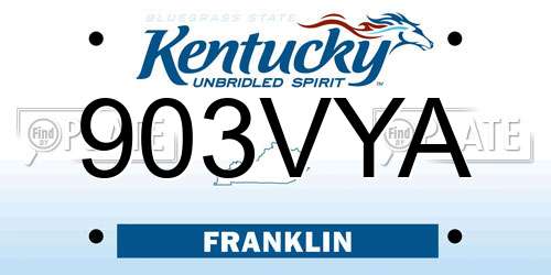 903VYA Kentucky License Plate