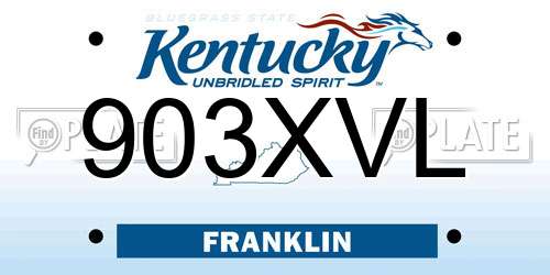 903XVL Kentucky License Plate