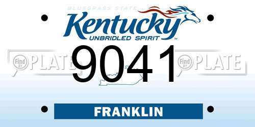 9041 Kentucky License Plate