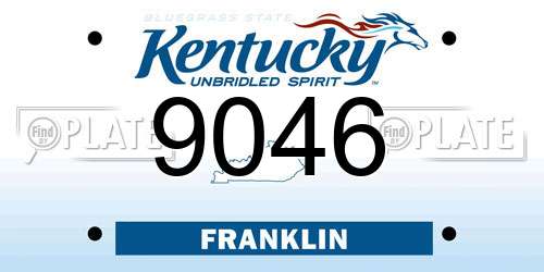9046 Kentucky License Plate