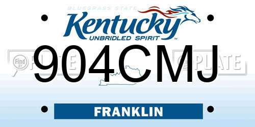 904CMJ Kentucky License Plate