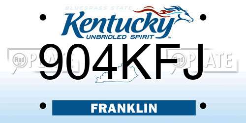 904KFJ Kentucky License Plate