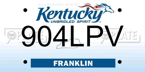 904LPV Kentucky License Plate