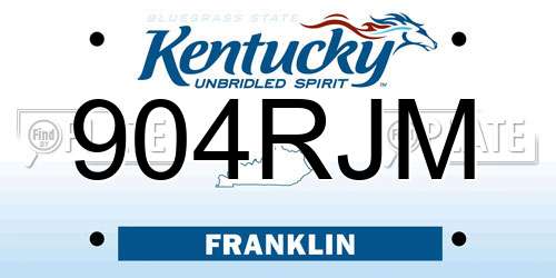 904RJM Kentucky License Plate