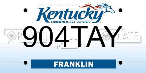 904TAY Kentucky License Plate