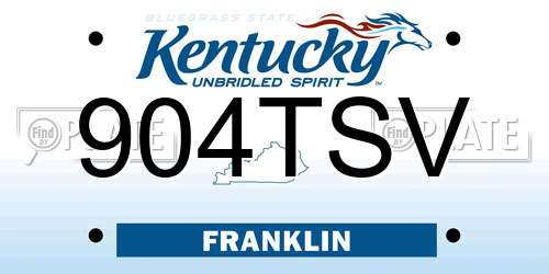 904TSV Kentucky License Plate