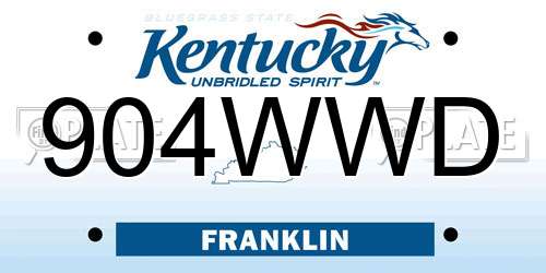 904WWD Kentucky License Plate