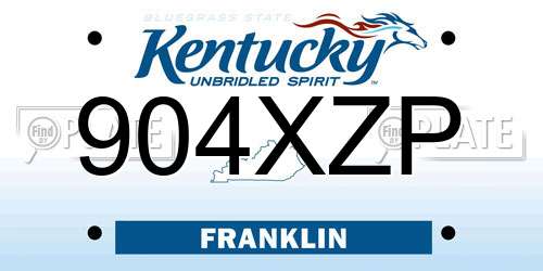 904XZP Kentucky License Plate