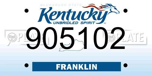 905102 Kentucky License Plate