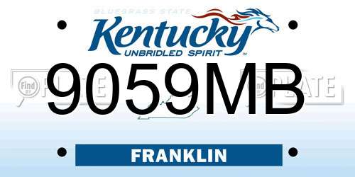 9059MB Kentucky License Plate
