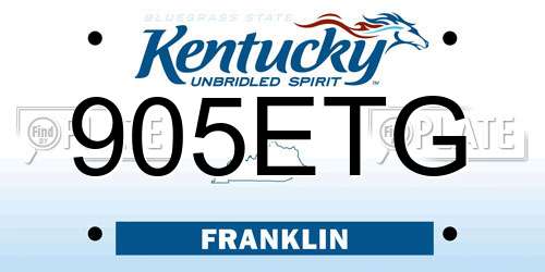905ETG Kentucky License Plate