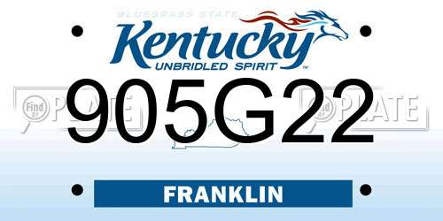 905G22 Kentucky License Plate