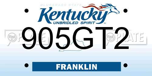 905GT2 Kentucky License Plate