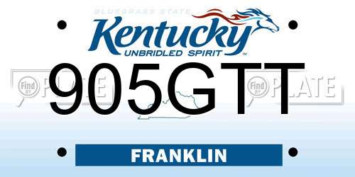 905GTT Kentucky License Plate