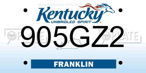 905GZ2 Kentucky License Plate