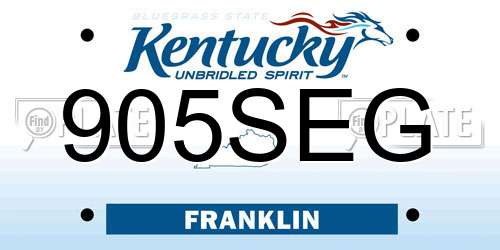 905SEG Kentucky License Plate