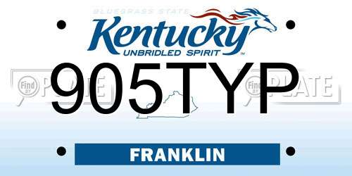 905TYP Kentucky License Plate