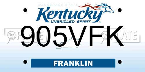 905VFK Kentucky License Plate