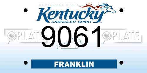 9061 Kentucky License Plate