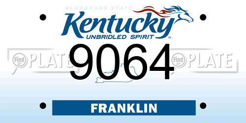 9064 Kentucky License Plate