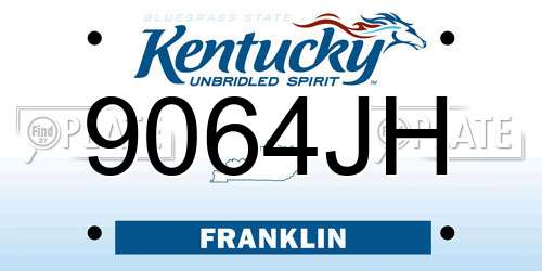 9064JH Kentucky License Plate