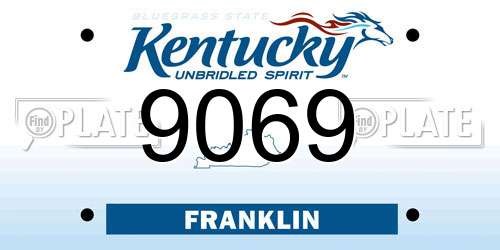 9069 Kentucky License Plate