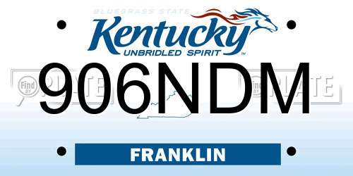 906NDM Kentucky License Plate