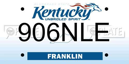 906NLE Kentucky License Plate