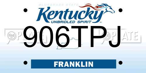 906TPJ Kentucky License Plate