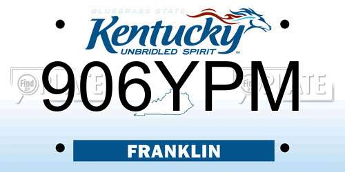 906YPM Kentucky License Plate
