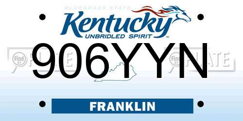 906YYN Kentucky License Plate