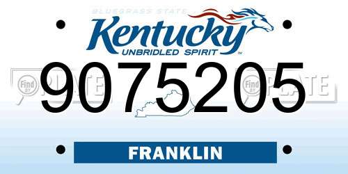 9075205 Kentucky License Plate