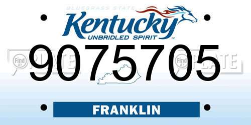 9075705 Kentucky License Plate