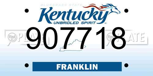 907718 Kentucky License Plate