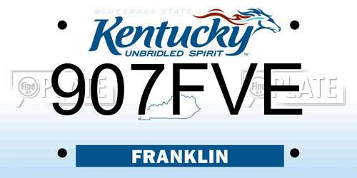 907FVE Kentucky License Plate