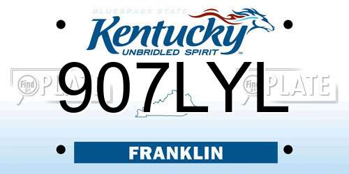 907LYL Kentucky License Plate